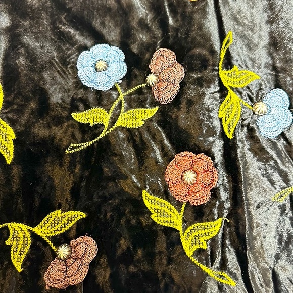 Vintage Double D Ranch Velvet Floral Jacket Western Conchos Rayon - Picture 4 of 11